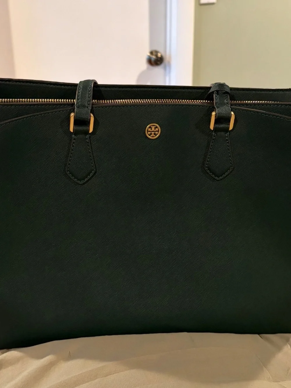 Green Tory Burch Robinson Tote NWT